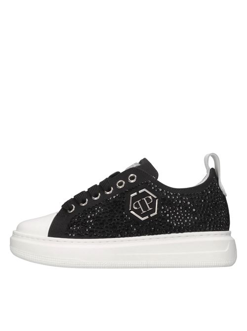 Sneakers in raso e strass PHILIPP PLEIN | 80031 SATIN/RUBBERNERO
